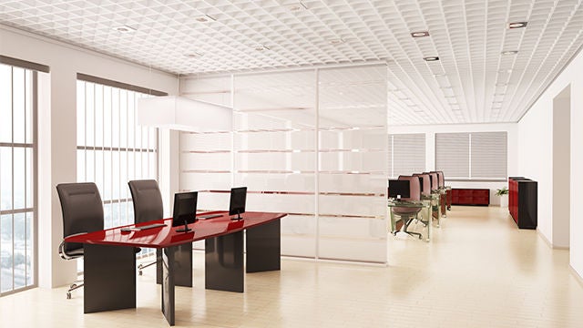 LED lighting and LED controls in an office LED lighting and LED controls in an office