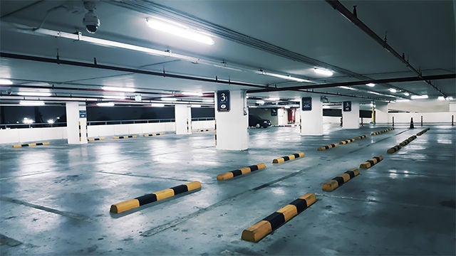 LED lighting and LED controls in a parking garage LED lighting and LED controls in a parking garage