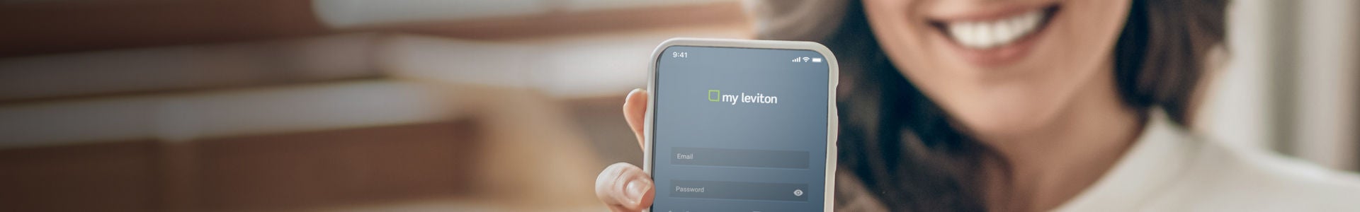 close up of login screen of My Leviton app