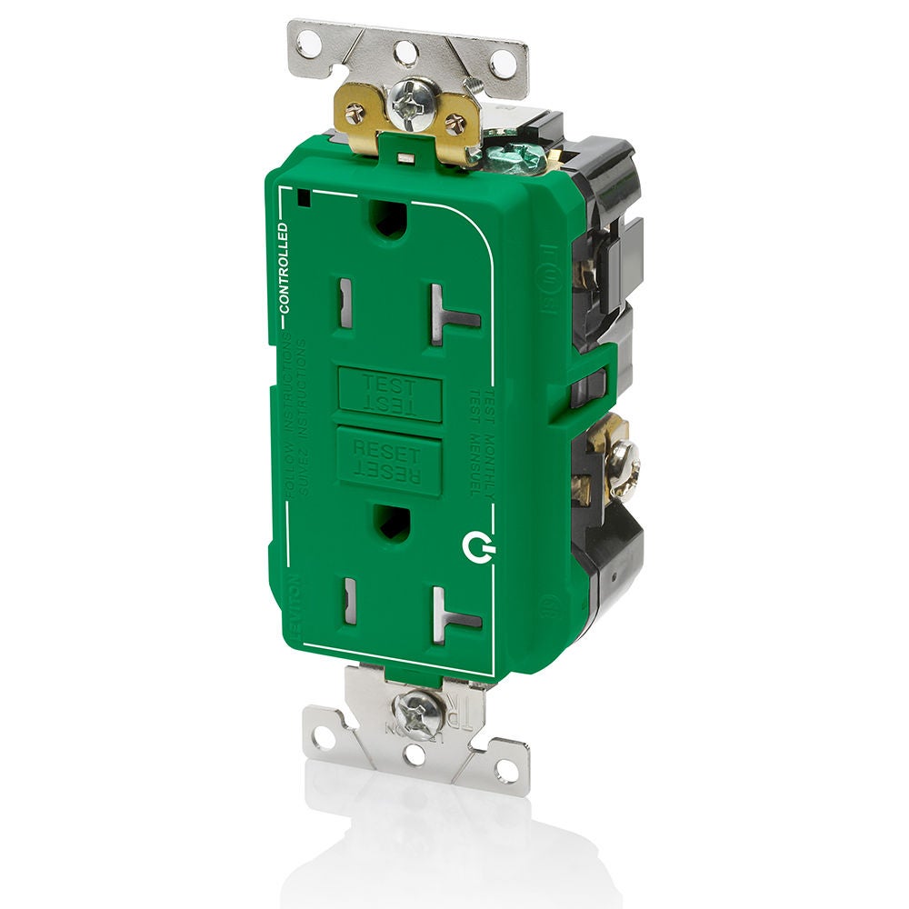 G5362-2TN GFCI Receptacle Marked Controlled Angled