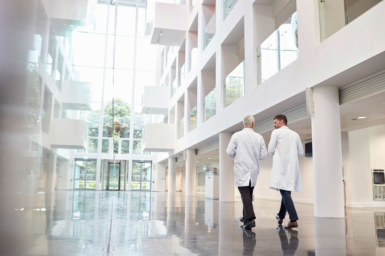 Health Care Two doctors in a hospital