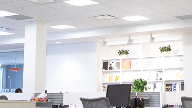 LED lighting and LED controls for open office areas