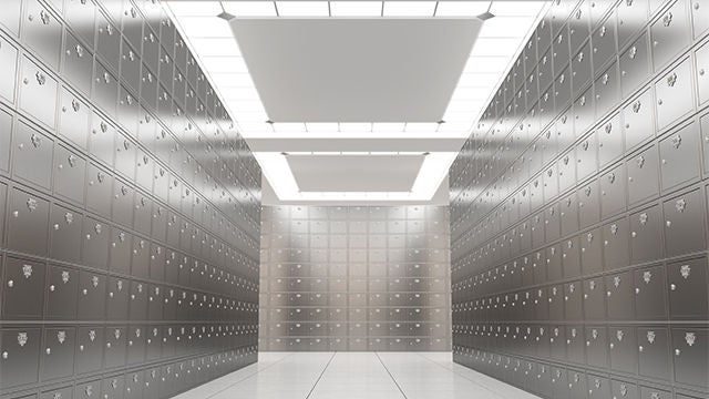 LED lighting and LED controls for security deposit boxes or content viewing areas