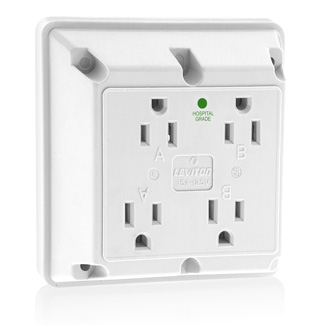 Product image for 15 Amp 4-in-1 Quadruplex Receptacle/Outlet, Industrial Grade