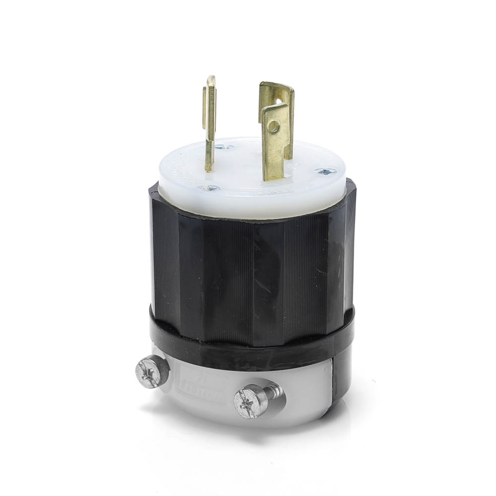 Product image for Locking Plug, 20 Amp, 600 Volt, Industrial Grade, Black & White