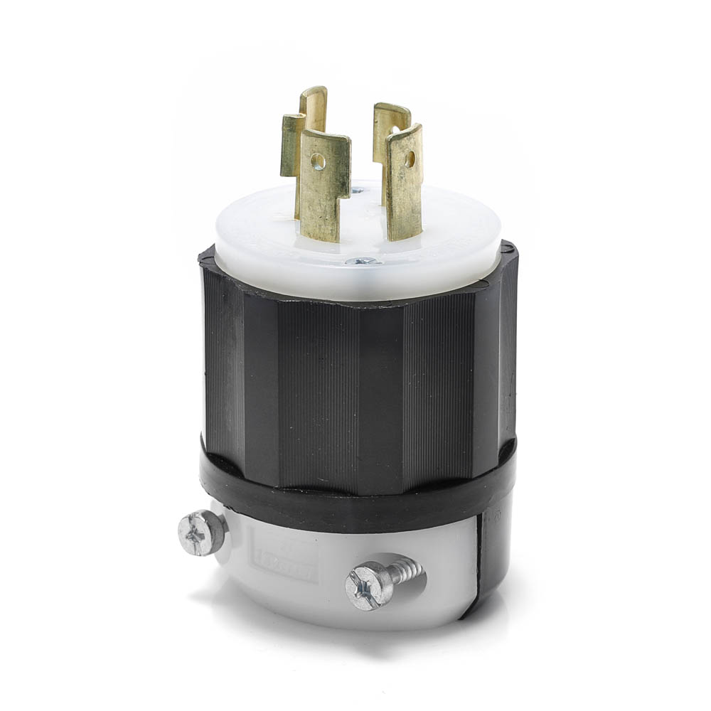 Product image for Locking Plug, 20 Amp, 480 Volt, Industrial Grade, Black & White