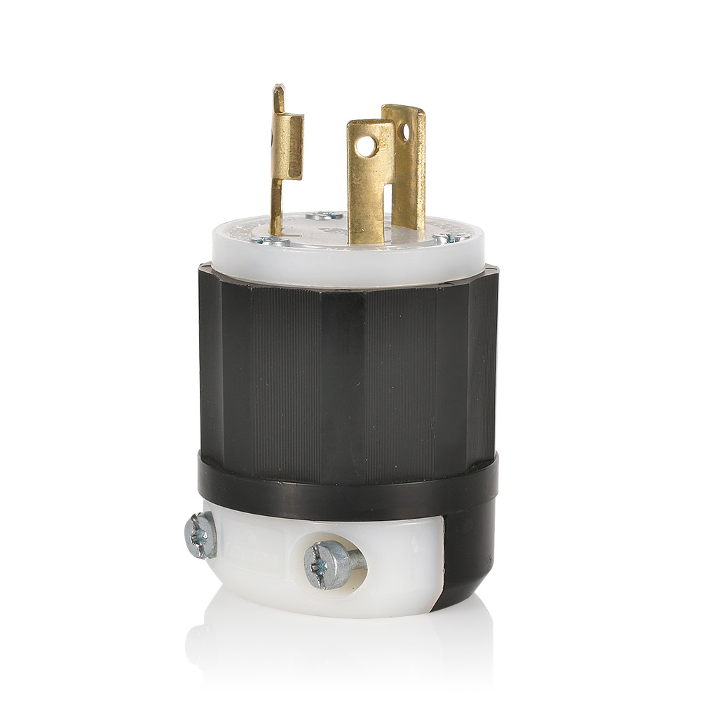 Product image for Locking Plug, 30 Amp, 125 Volt, Industrial Grade, Black & White
