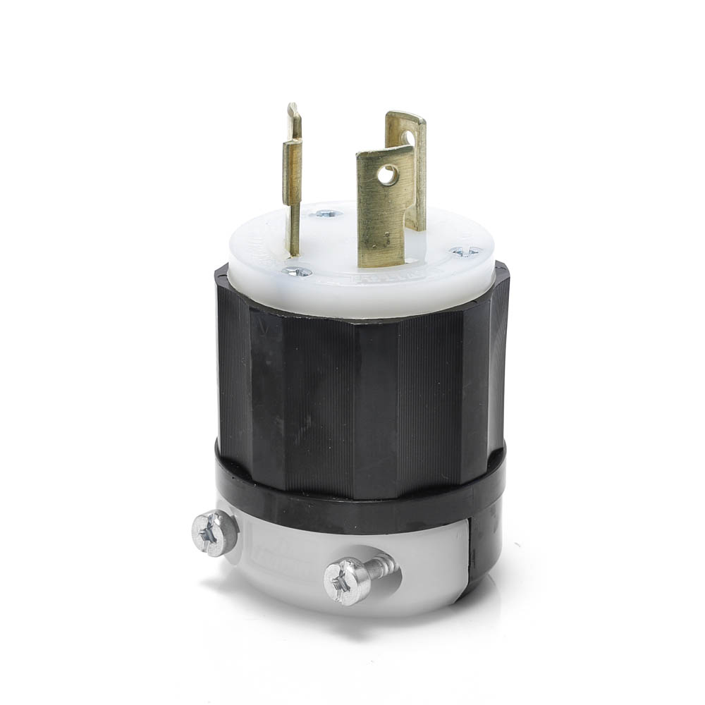Product image for Locking Plug, 30 Amp, 277 Volt, Industrial Grade, Black & White