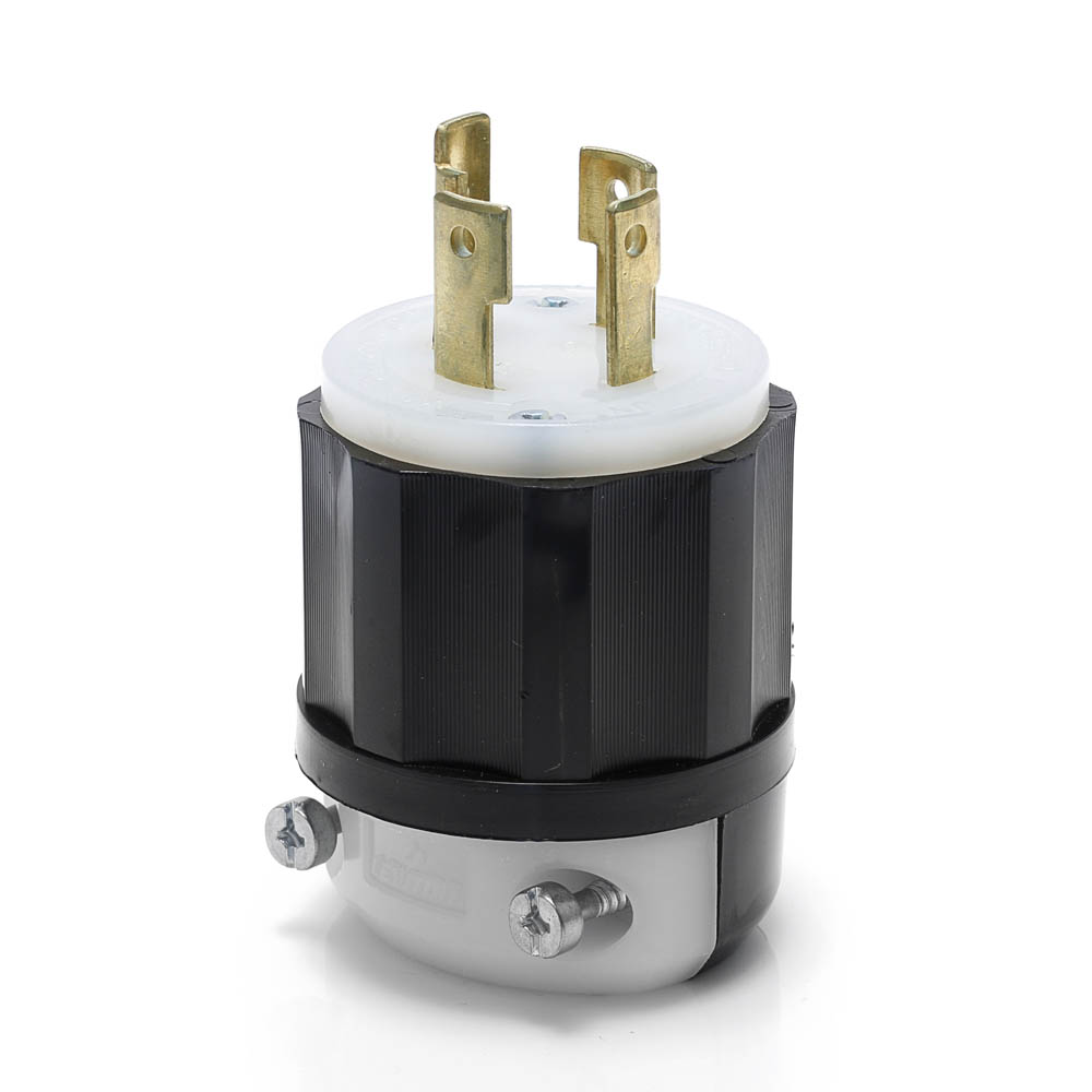Product image for Locking Plug, 30 Amp, 125/250 Volt, Industrial Grade, Black & White