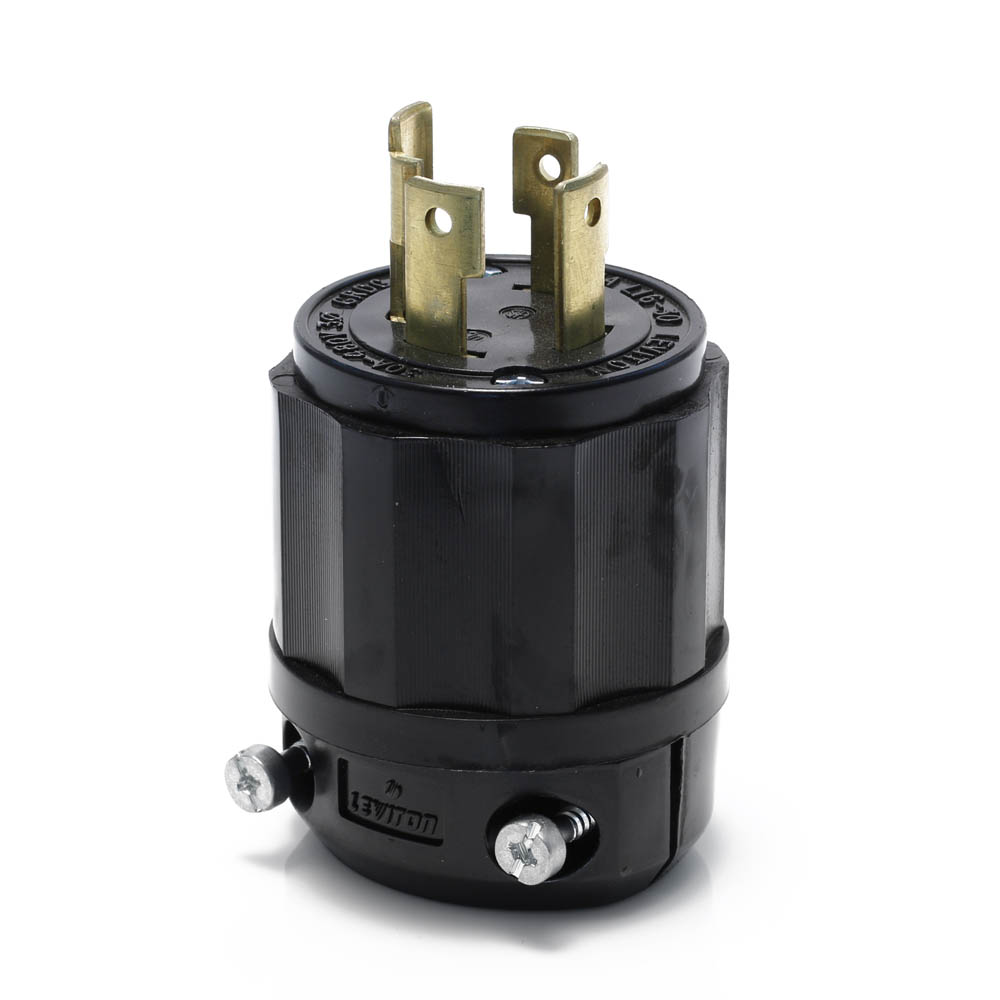 Product image for Locking Plug, 30 Amp, 480 Volt, Industrial Grade, All Black