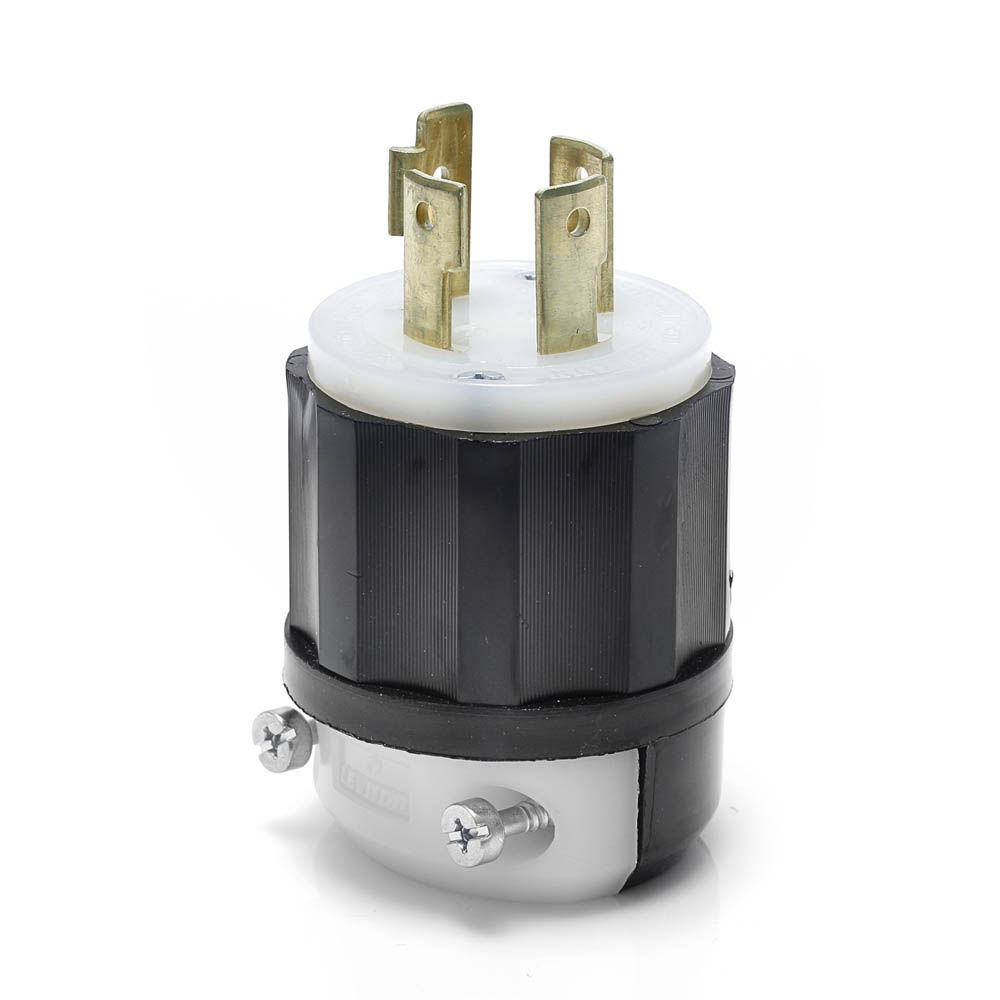 Product image for Locking Plug, 30 Amp, 600 Volt, Industrial Grade, Black & White