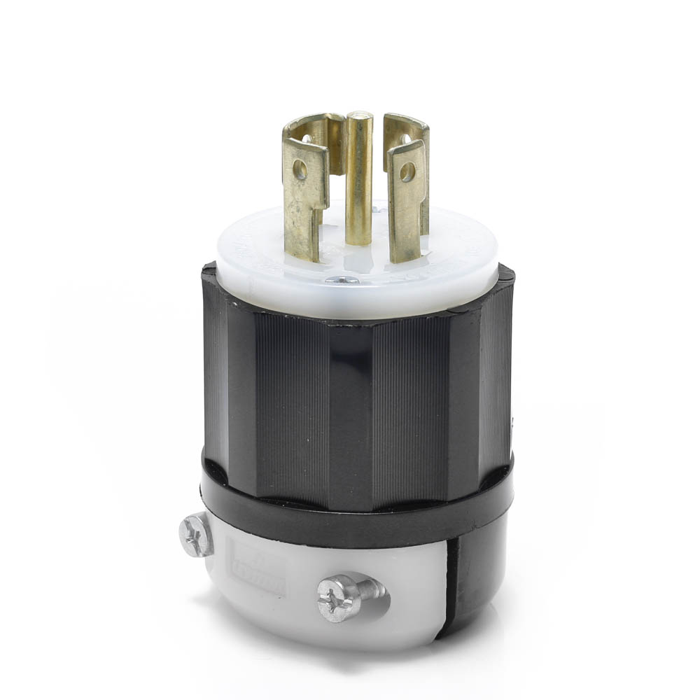 Product image for Locking Plug, 30 Amp, 120/208 Volt, Industrial Grade, Black & White