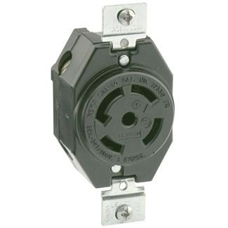 Product image for 30 Amp, 277/480 Volt, Flush Mount Locking Receptacle, Industrial Grade
