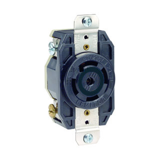 Product image for 30 Amp, 347/600 Volt, Flush Mount Locking Receptacle, Industrial Grade