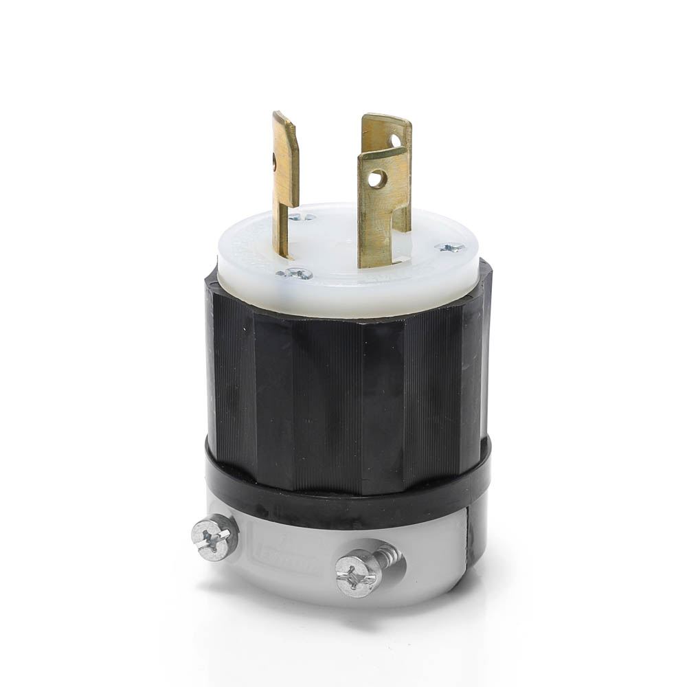 Product image for Locking Plug, 30 Amp, 125/250 Volt, Industrial Grade, Black & White