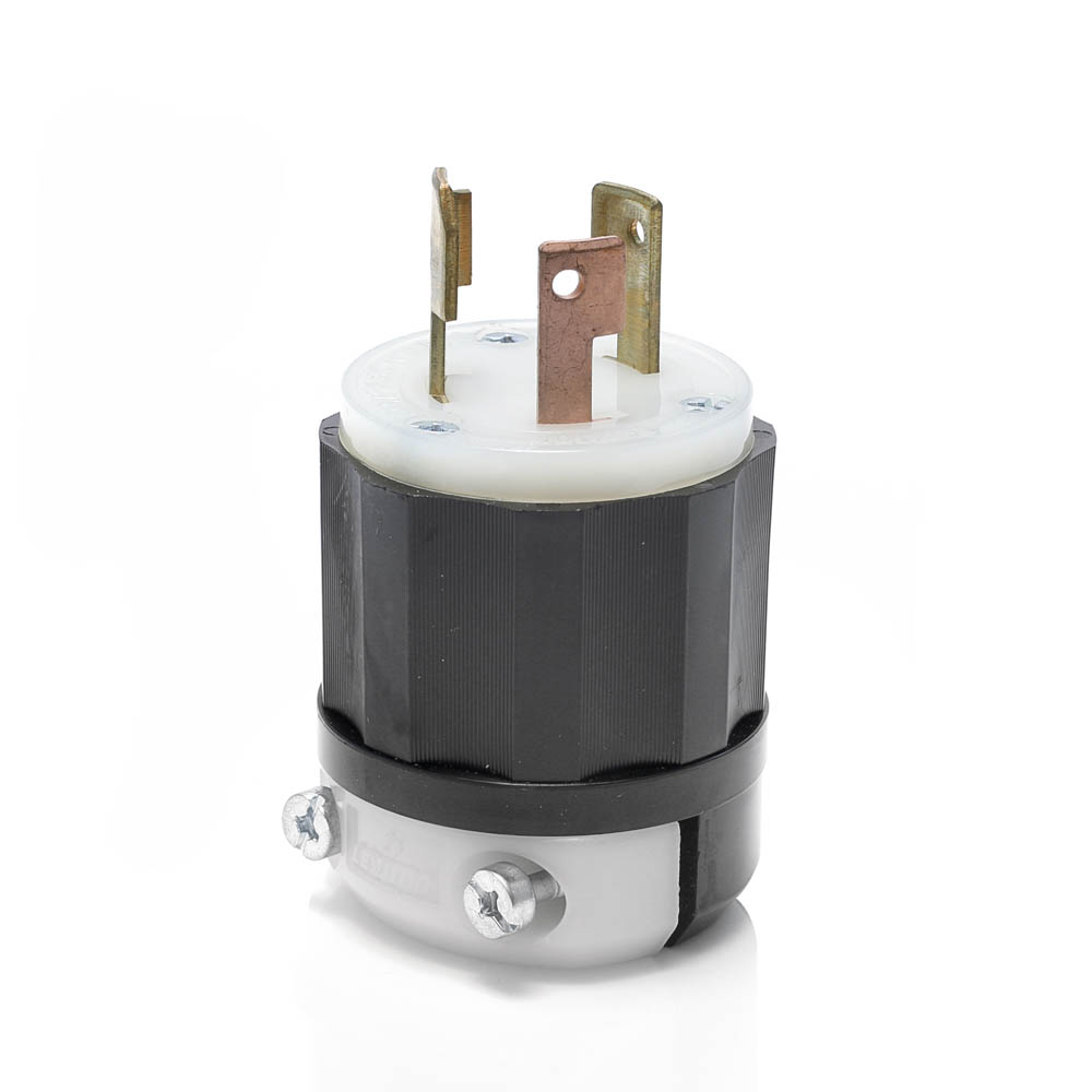 Product image for Locking Plug, 30 Amp, 250 Volt, Industrial Grade, Black & White