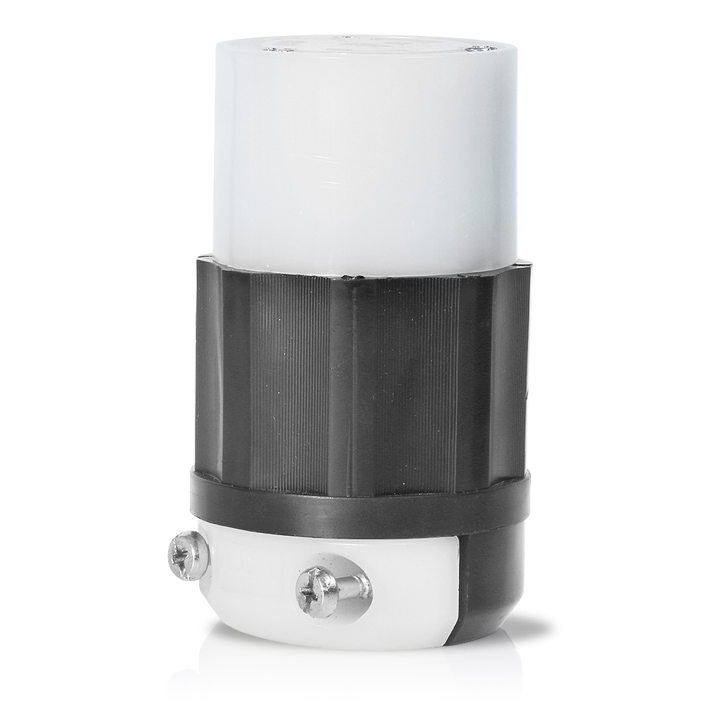Product image for Locking Connector, 30 Amp, 125V/250V, Industrial Grade, Black & White
