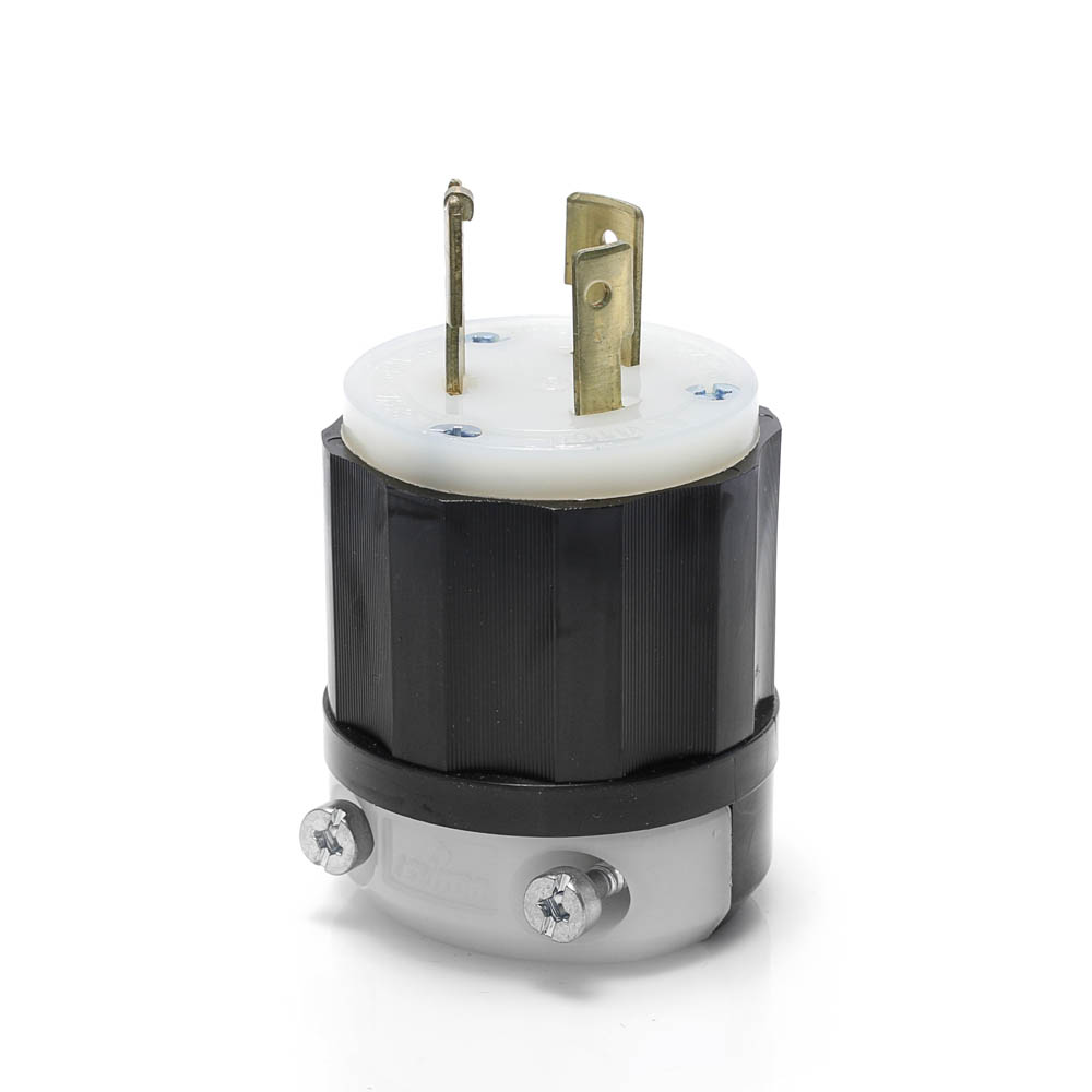 Product image for Locking Plug, 20 Amp, 347 Volt, Industrial Grade, Black & White