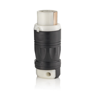 Product image for 50 Amp, 250 Volt, Black & White Locking Connector, Industrial Grade
