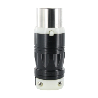 Product image for 50 Amp, 250 Volt, Black & White Locking Plug, Industrial Grade