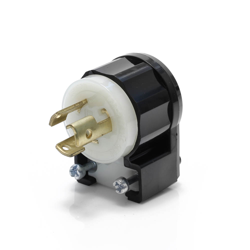 Product image for Locking Plug, 15 Amp, 277 Volt, Industrial Grade, Black & White