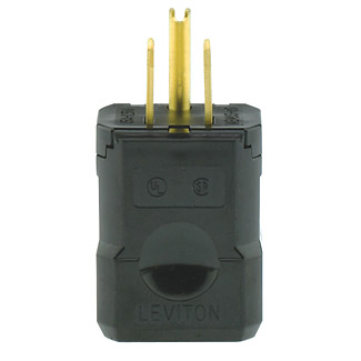Product image for 15 Amp, 125 Volt, Straight Blade Plug, Industrial Grade