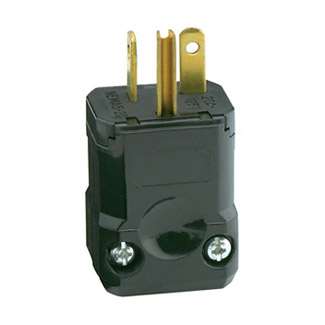 Product image for 20 Amp, 125 Volt, Straight Blade Plug, Industrial Grade