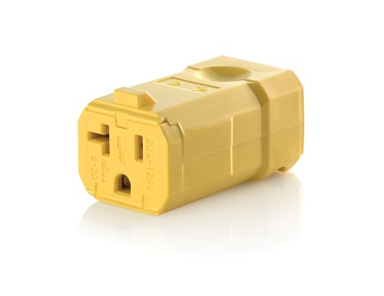 Product image for 20 Amp, 125 Volt, Straight Blade Connector, Industrial Grade