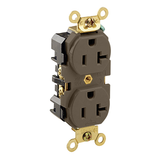 Product image for 20 Amp Single Receptacle/Outlet, Industrial Grade, Self-Grounding