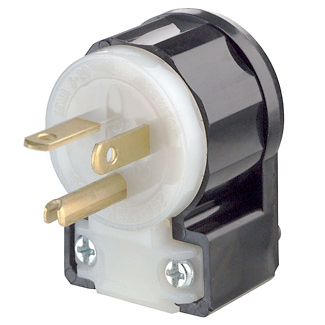 Product image for 20 Amp, 250 Volt, Straight Blade Plug, Industrial Grade