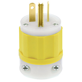 Product image for 20 Amp, 250 Volt, Straight Blade Plug, Industrial Grade