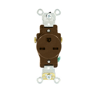 Product image for 15 Amp Single Receptacle/Outlet, Industrial Grade, Self-Grounding