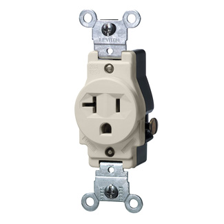 Product image for 20 Amp Single Receptacle/Outlet, Commercial Grade