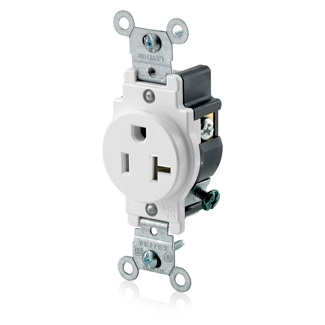 Product image for 20 Amp Single Receptacle/Outlet, Commercial Grade