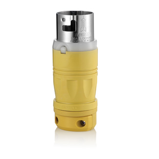 Product image for 50 Amp, 125/250 Volt, Black & White Locking Plug, Industrial Grade
