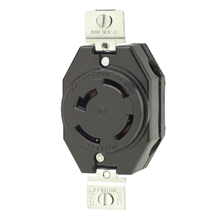Product image for 20 Amp, 120/208 Volt, Flush Mount Locking Receptacle, Industrial Grade