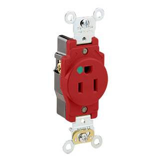 Product image for 15 Amp Single Receptacle/Outlet, Hospital Grade, Self-Grounding