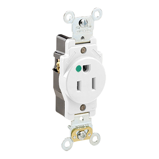 Product image for 15 Amp Single Receptacle/Outlet, Hospital Grade, Self-Grounding