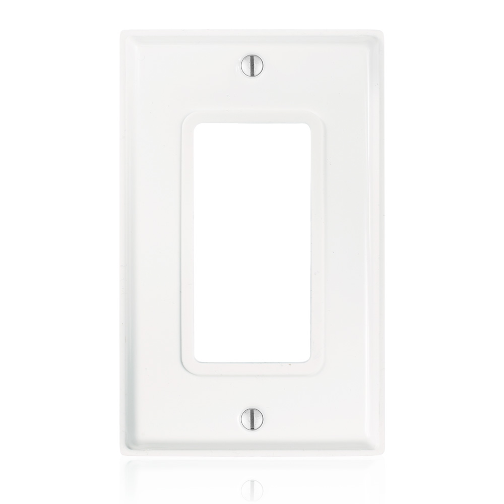 Product image for 1-Gang Decora Wallplate, Standard Size, Non-Magnetic Stainless Steel, White