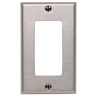 Product image for 1-Gang Decora Wallplate, Standard Size, Non-Magnetic Stainless Steel