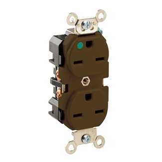 Product image for 15 Amp Duplex Receptacle/Outlet, Hospital Grade, Self-Grounding