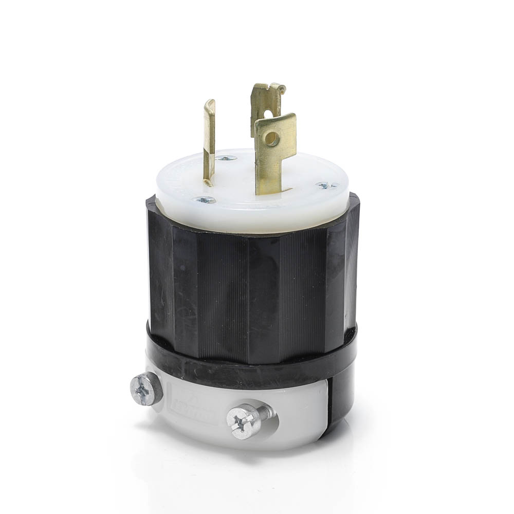 Product image for Locking Plug, 20 Amp, 125/250 Volt, Industrial Grade, Black & White