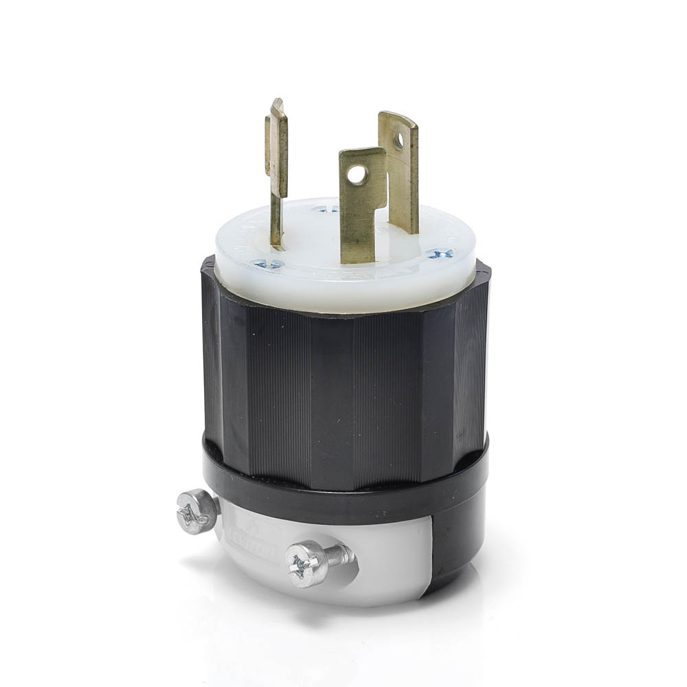 Product image for Locking Plug, 30 Amp, 600 Volt, Industrial Grade, Black & White