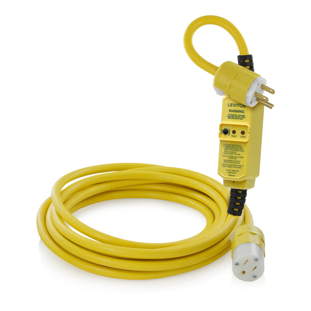 Product image for 15 Amp GFCI Cord Set, 25 Foot, Manual Reset