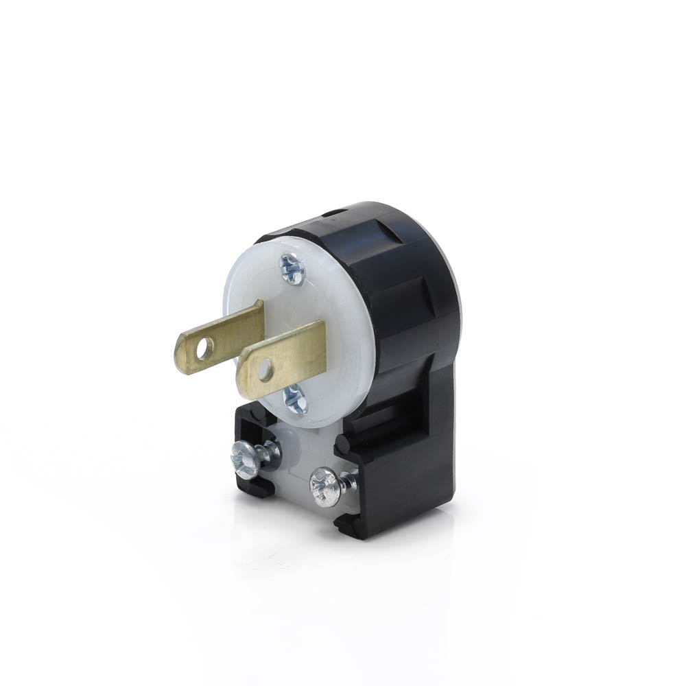 Product image for Midget Straight Plug, 15 Amp, 125 Volt, Industrial Grade, Black & White