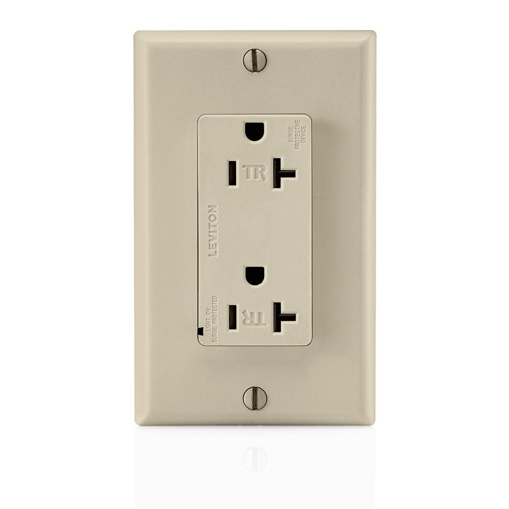 Product image for Tamper-Resistant Surge Protective Receptacle, 20 Amp 125 Volt