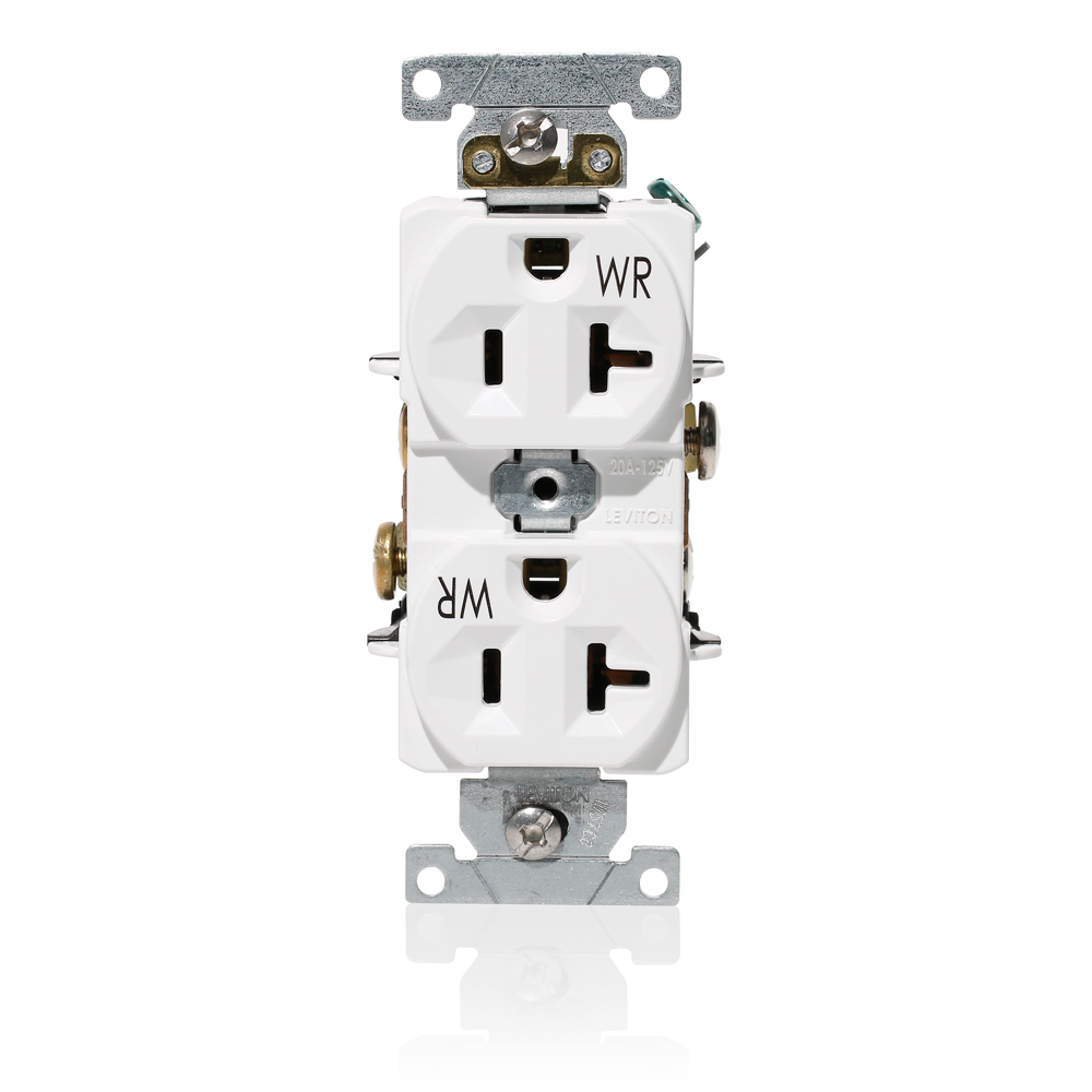 Product image for 20 Amp, 125 Volt, Duplex Receptacle Outlet, Heavy-Duty Industrial Grade