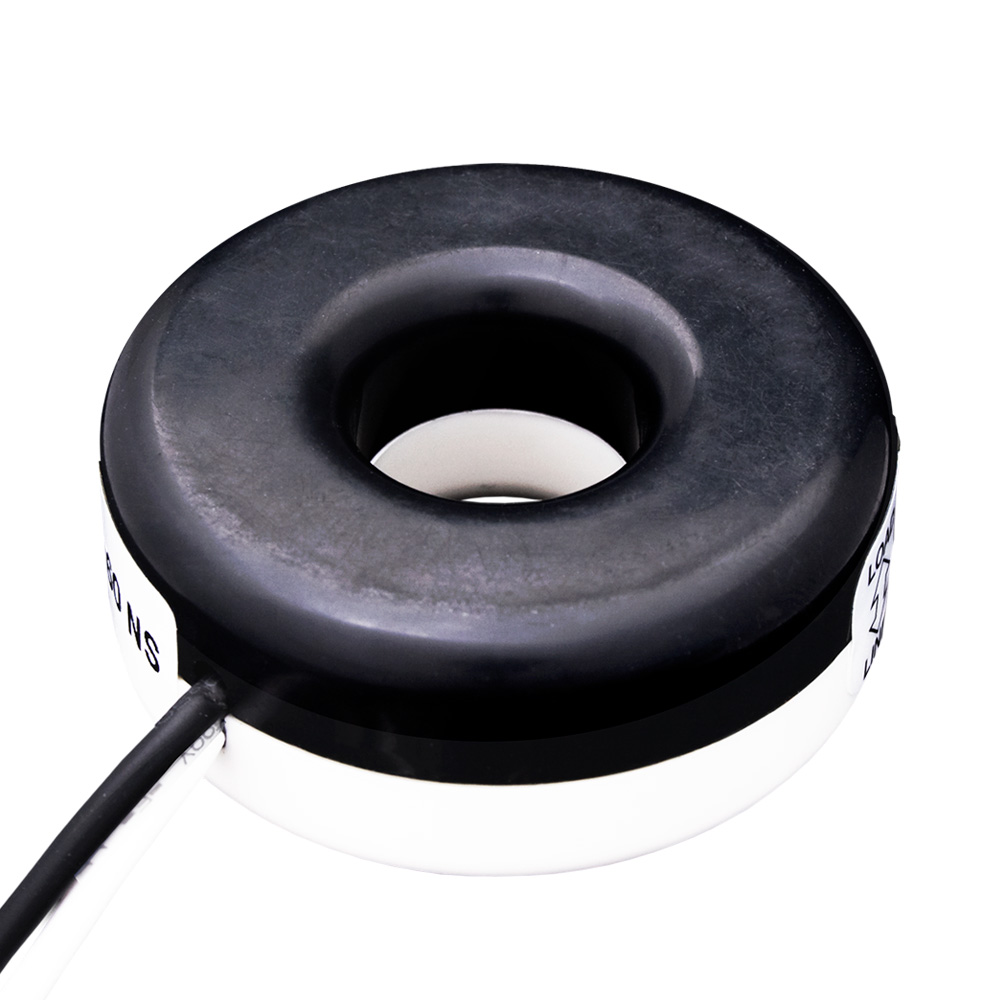 Product image for Current Transformer, Solid Core, 100A, 100mA, 0.72" Opening, 48” Leads, +/-0.3% Accuracy, Black, For Submetering