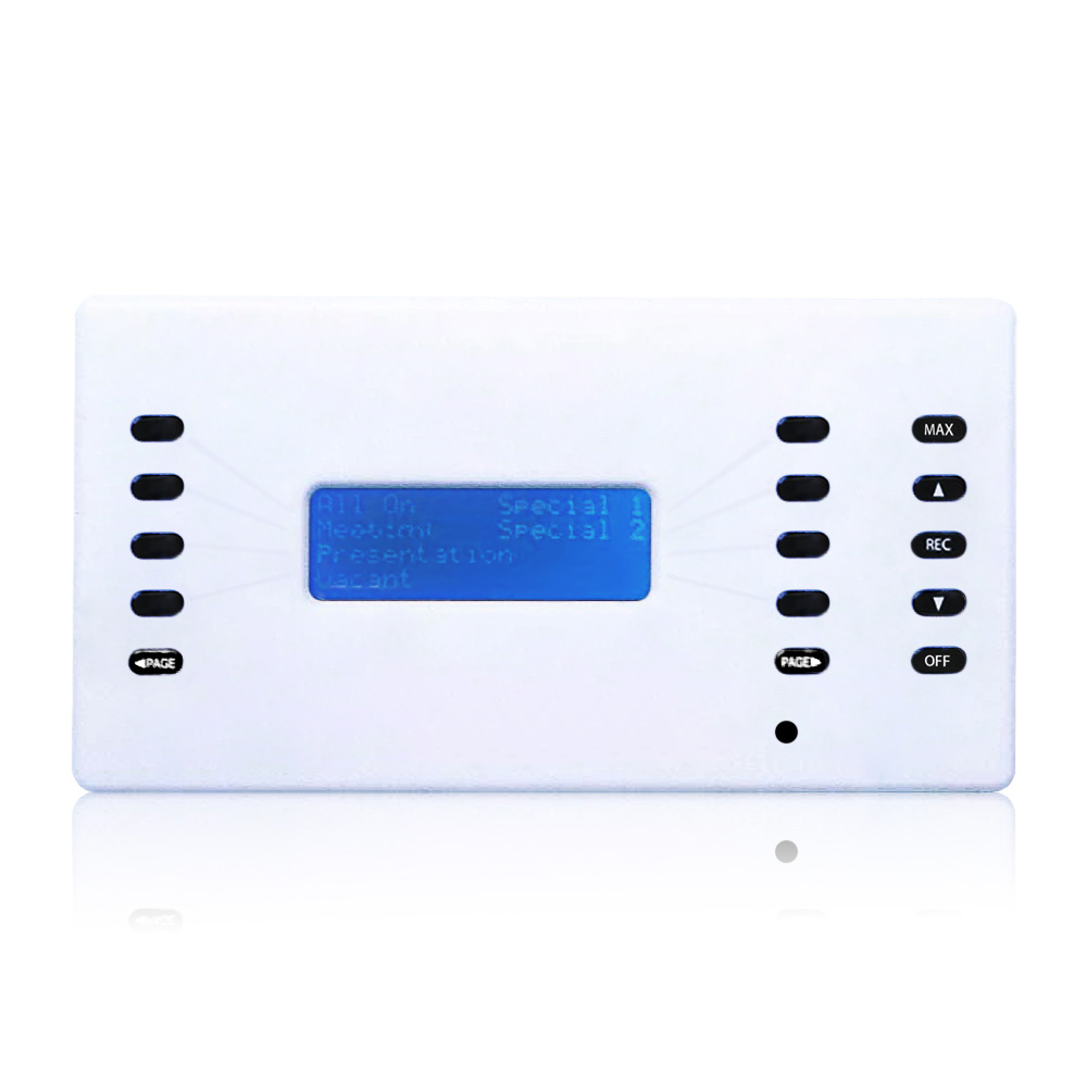Product image for D8000 LCD Station, 15 buttons: Page, Presets 1 thru 8, Raise, Lower, Record, Max &amp; Off, Color: White
