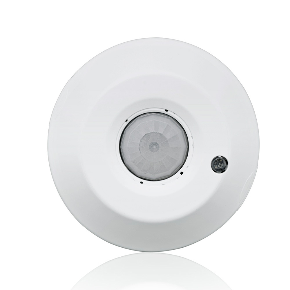 Product image for Occupancy Sensor with Integrated Photocell, Line Voltage, PIR, Ceiling Mount, 450SF, 120-277V, High-Density Lens installed, Mid-Range included, Provolt™